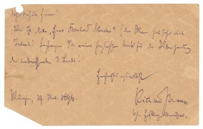 Lot #612 Richard Strauss Autograph Letters Signed