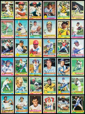 Lot #763 1976 Topps Baseball Near Complete Signed Set Signed Baseball Card Set