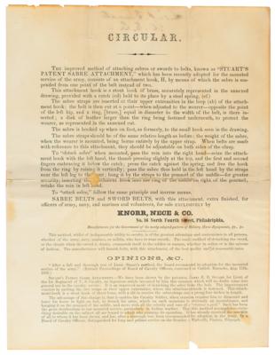 Lot #305 J. E. B. Stuart Autograph Letter Signed and Saber Hanger Patent Model - Image 4
