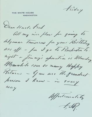 Lot #25 Franklin D. Roosevelt Autograph Letter