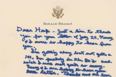 Lot #52 Ronald Reagan Autograph Letter Signed - Image 1