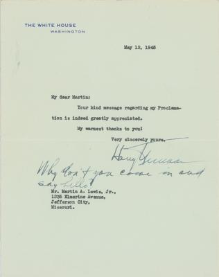 Lot #33 Harry S. Truman Typed Letter Signed - Image 1
