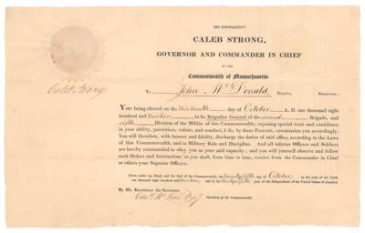 Lot #291 Caleb Strong Document Signed - Image 1