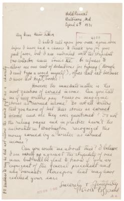 Lot #492 F. Scott Fitzgerald Autograph Letter Signed