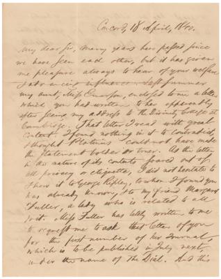 Lot #490 Ralph Waldo Emerson Handwritten Letter