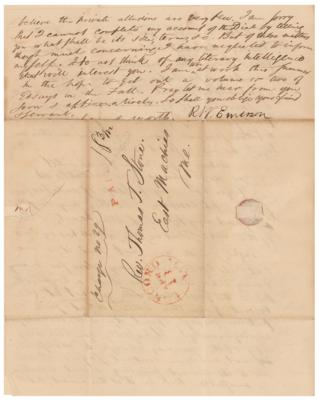 Lot #490 Ralph Waldo Emerson Handwritten Letter - Image 4