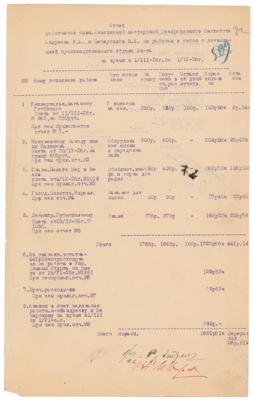 Lot #444 Kazimir Malevich Document Signed - Image 1