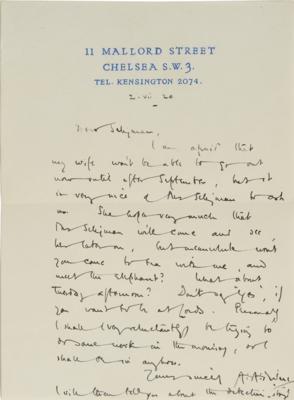 Lot #507 A. A. Milne (2) Autograph Letters Signed - Image 1