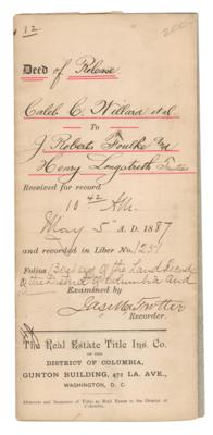 Lot #294 James Monroe Trotter Document Signed - Image 1