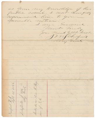 Lot #344 John M. Schofield Autograph Letter Signed - Image 2