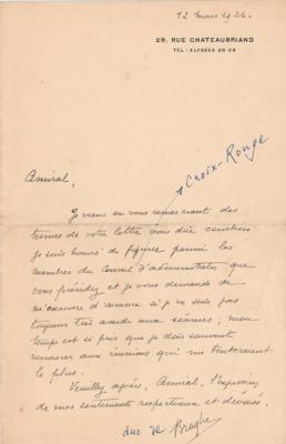 Lot #234 Maurice de Broglie Autograph Letter Signed