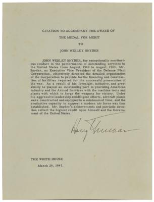 Lot #30 Harry S. Truman Documents Signed - Image 2
