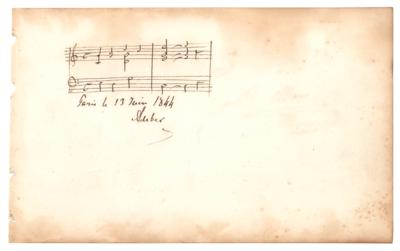 Lot #635 Daniel Auber Autograph Musical Quotation Signed - Image 1