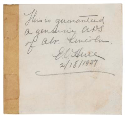 Lot #13 Abraham Lincoln Autograph Endorsement Signed as President - Image 2