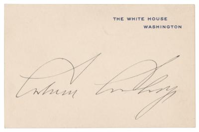 Lot #79 Calvin Coolidge Signed White House Card
