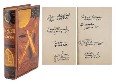 Lot #360 Apollo Astronauts (8) Signed 'From the Earth to the Moon' Book - Image 1