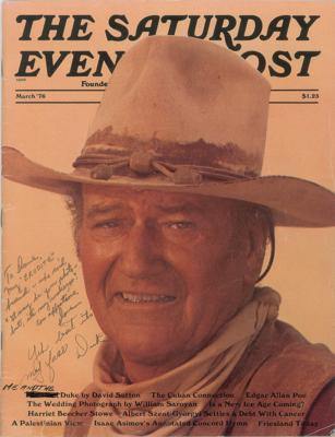 Lot #696 John Wayne Signed Magazine