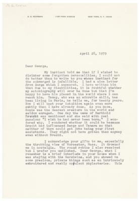 Lot #528 S. N. Behrman Typed Letter Signed