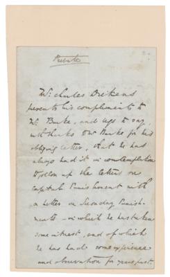 Lot #486 Charles Dickens Autograph Letter Signed