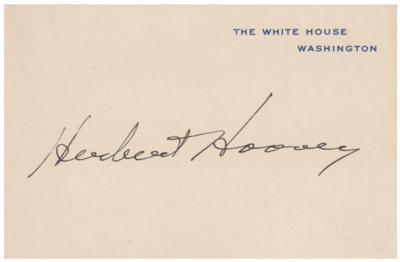 Lot #107 Herbert Hoover Signed White House Card