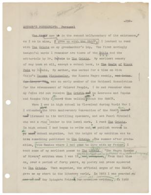 Lot #499 Langston Hughes Typed Manuscript Signed