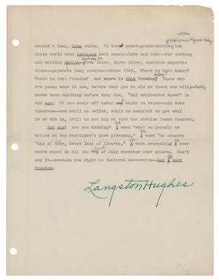 Lot #499 Langston Hughes Typed Manuscript Signed and (2) Signed Books - Image 3