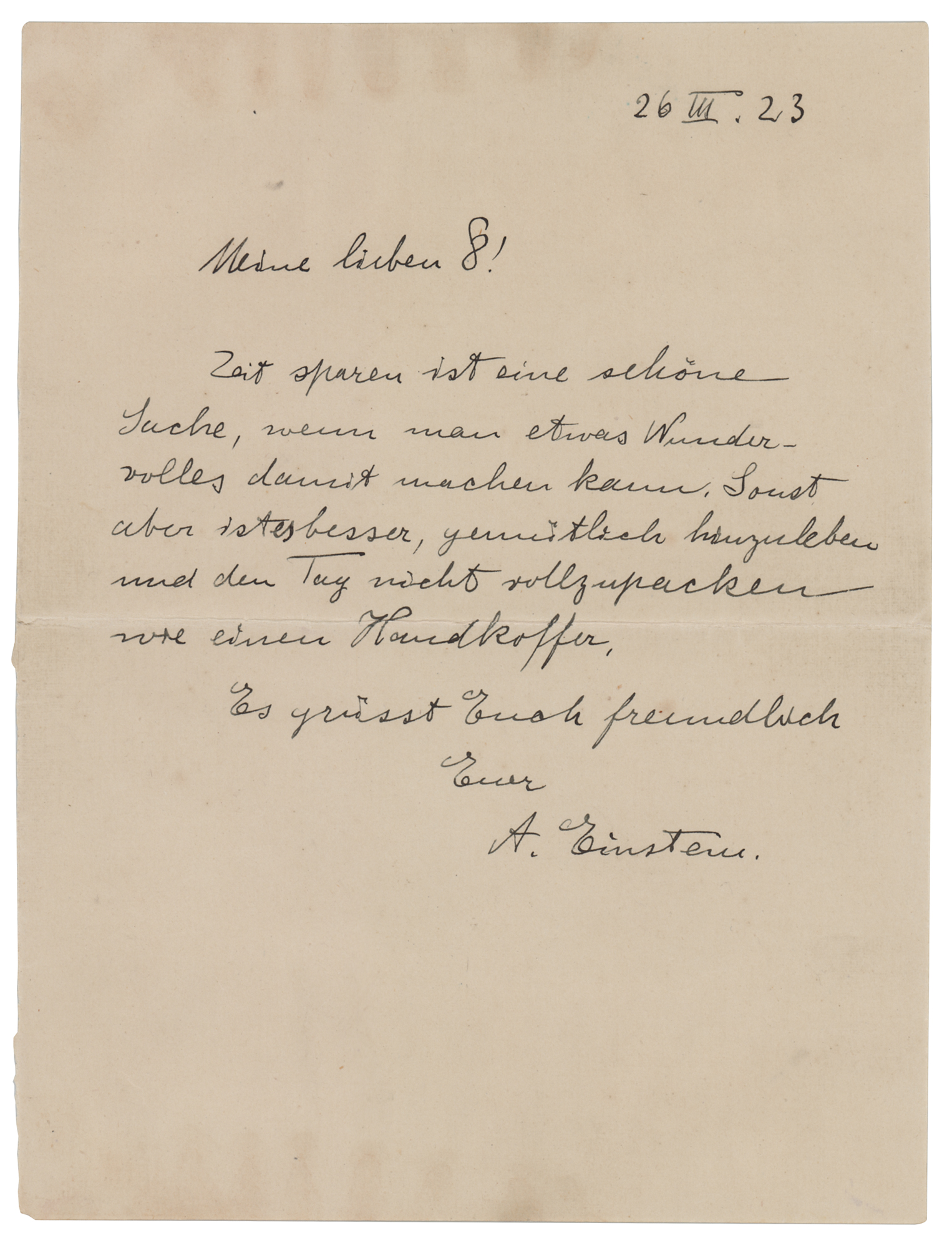 Lot #191 Albert Einstein Autograph Letter Signed