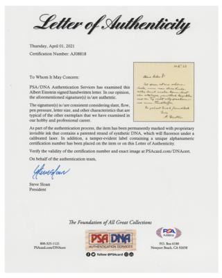 Lot #191 Albert Einstein Autograph Letter Signed - Image 3