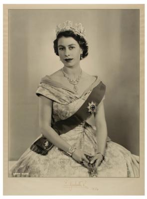Lot #206 Queen Elizabeth II and Prince Philip Signed Oversized Photographs - Image 2