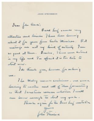 Lot #516 John Steinbeck Autograph Letter Signed