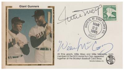 Lot #835 Willie Mays and Willie McCovey Signed Cover - Image 1