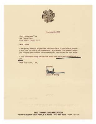 Lot #156 Donald Trump Typed Letter Signed