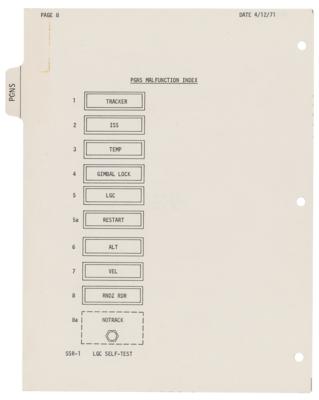 Lot #365 Apollo 15 Flown LM Malfunction Procedures Page