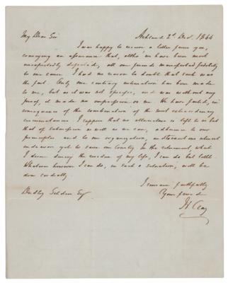 Lot #169 Henry Clay Autograph Letter Signed