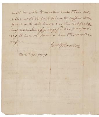 Lot #7 James Monroe Autograph Letter Signed - Image 2
