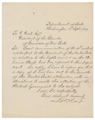 Lot #226 Lewis Cass Letter Signed - Image 1