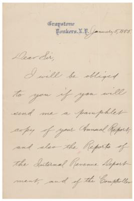 Lot #292 Samuel J. Tilden Letter Signed - Image 1