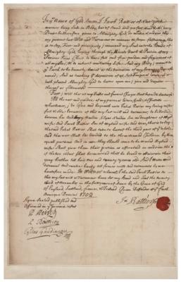 Lot #231 Lord Cornbury Document Signed - Image 2