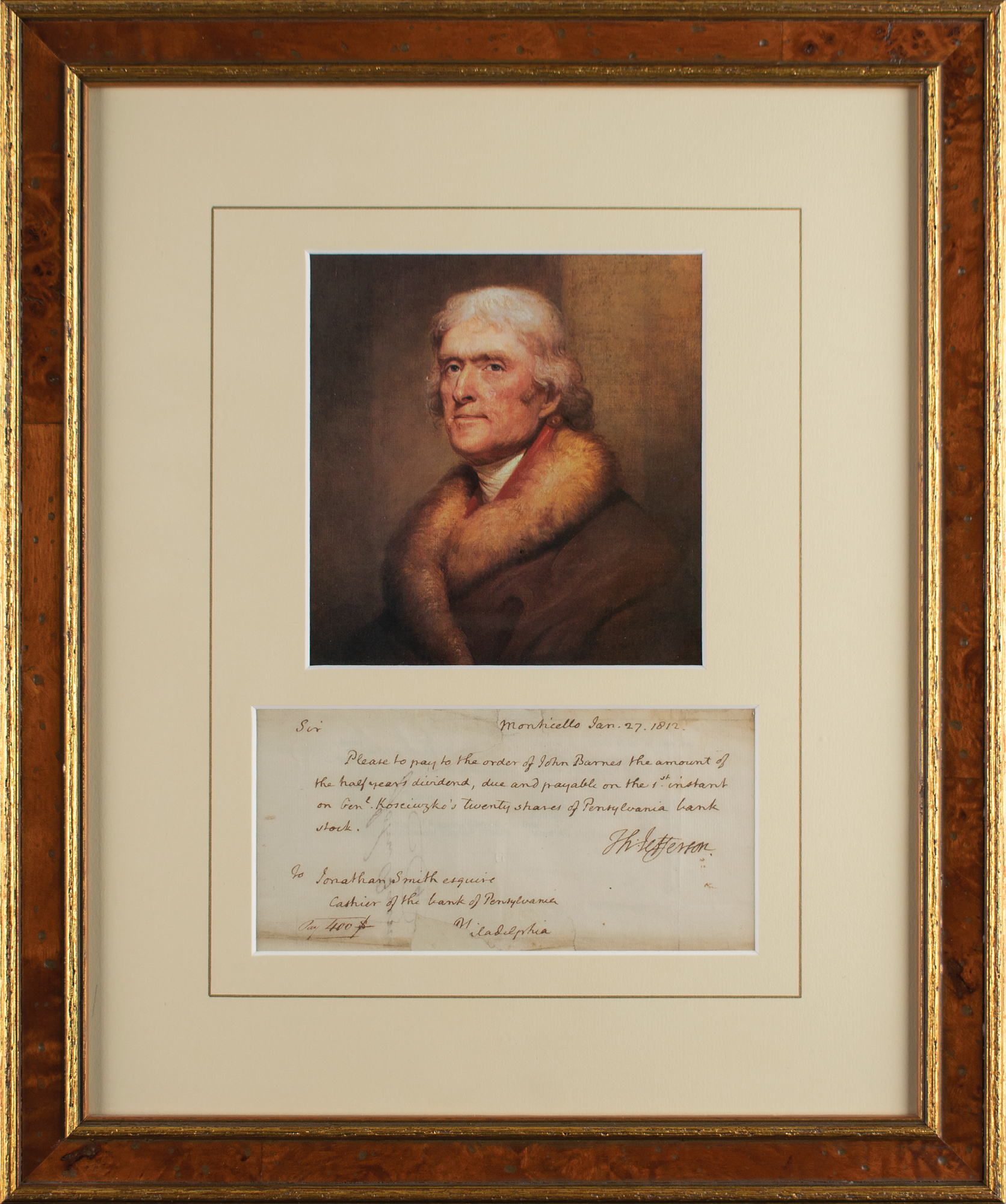 Lot #5 Thomas Jefferson Autograph Letter Signed