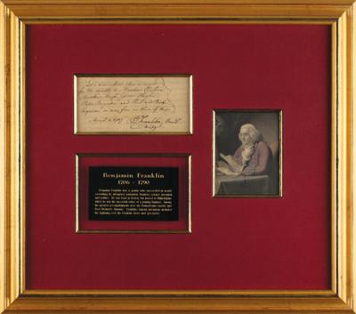 Lot #164 Benjamin Franklin Document Signed