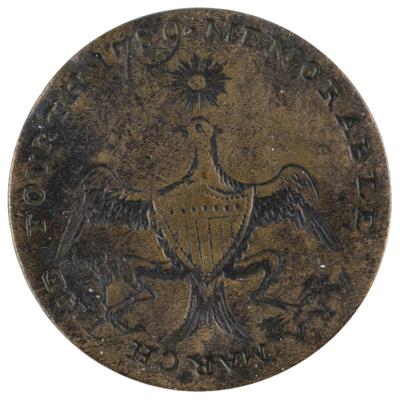 Lot #3 George Washington Brass 'Dated Eagle' Inauguration Button - Image 1