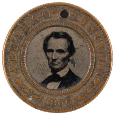 Lot #17 Abraham Lincoln 1860 Presidential Campaign Ferrotype Button - Image 1