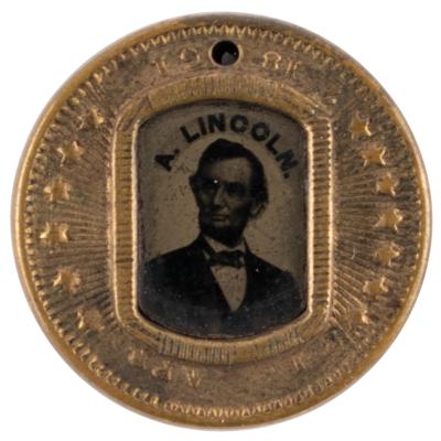 Lot #18 Abraham Lincoln 1864 Presidential Campaign Ferrotype Button - Image 1