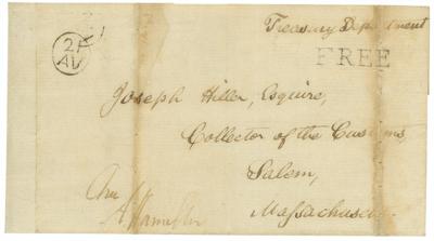 Lot #172 Alexander Hamilton Franking Signature