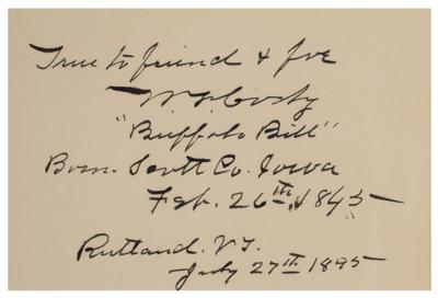 Lot #208 William F. 'Buffalo Bill' Cody Signature - Image 2
