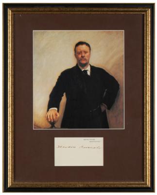 Lot #24 Theodore Roosevelt Signed White House Card - Image 1