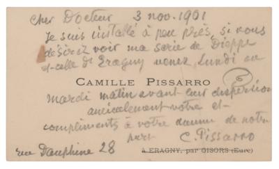 Lot #425 Camille Pissarro Autograph Letter Signed