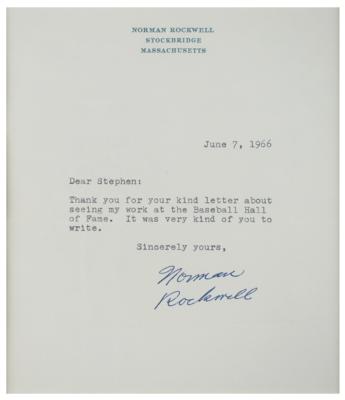 Lot #452 Norman Rockwell Typed Letter Signed - Image 2