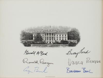 Lot #62 Reagans, Bushes, and Fords Signed White