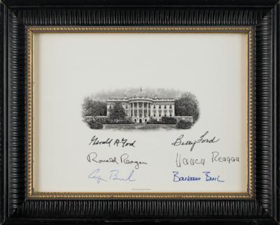 Lot #62 Reagans, Bushes, and Fords Signed White House Engraving - Image 2